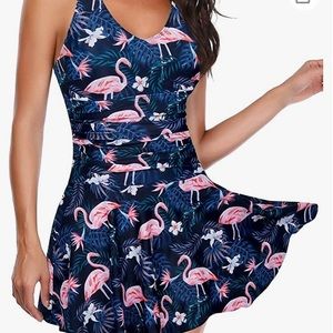 Flamingo swim dress